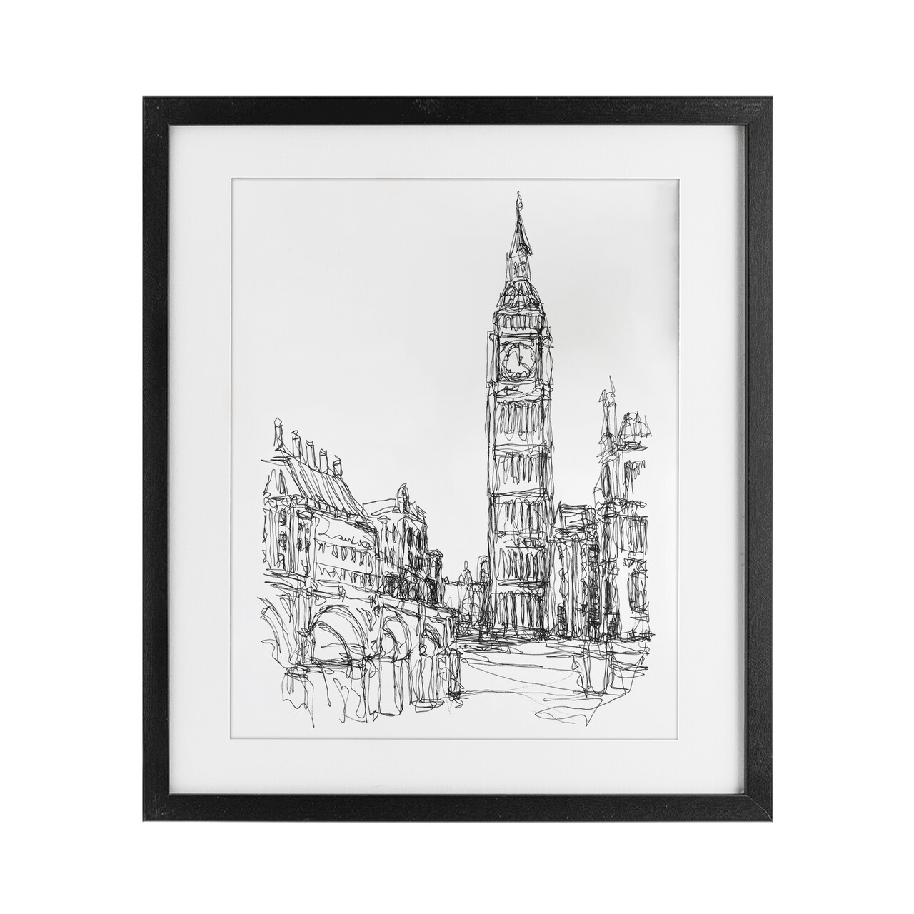 Stupell Industries Parisian Cityscape Sketch Framed Print Under Glass, design by Ethan Harper